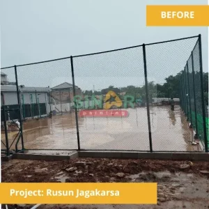 cat lapangan basket dan tenis rusun jagakarsa 3