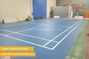 jasa cat lapangan badminton gor batavia jakarta utara