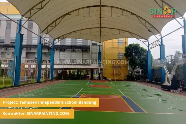 jasa cat lapangan multifungsi Bandung Temasek Independent School
