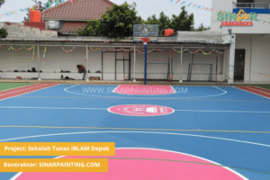 hasil pengerjaan jasa cat lapangan Sekolah Tunas IBLAM Depok