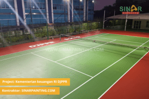 hasil kerja jasa cat lapangan tenis Kementerian keuangan RI DJPPR