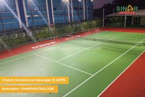 portofolio jasa pengecatan lapangan tenis Kementerian keuangan RI DJPPR