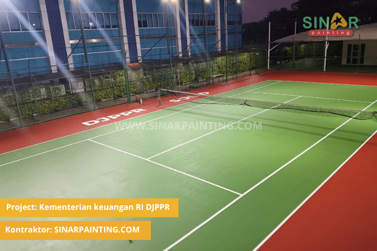 portofolio jasa pengecatan lapangan tenis Kementerian keuangan RI DJPPR