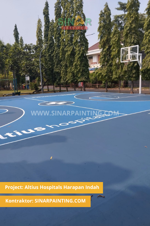 branding logo pada cat lapangan altius hospital harapan indah
